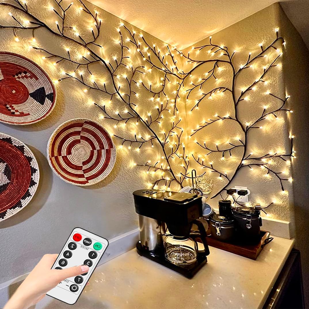 Enchanted Willow Vine Lights with Remote, Christmas Swags Decor