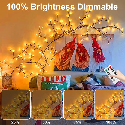 Enchanted Willow Vine Lights with Remote, Christmas Swags Decor