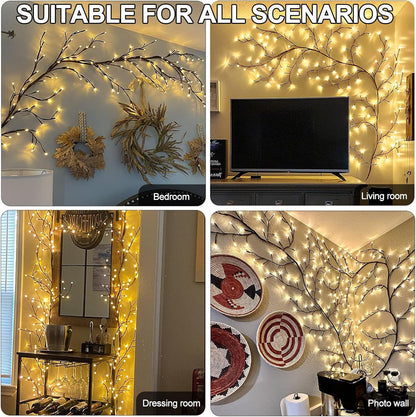 Enchanted Willow Vine Lights with Remote, Christmas Swags Decor