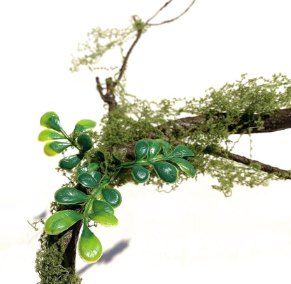 43 inches Moss Twig Vines Artificial Trees Branches Jungle Climber Fake Greenery Twigs Trunk with Greenery for Home Decor Garden Landscape Hanging Reptile Habitat Decor (Green - Pack of 4)