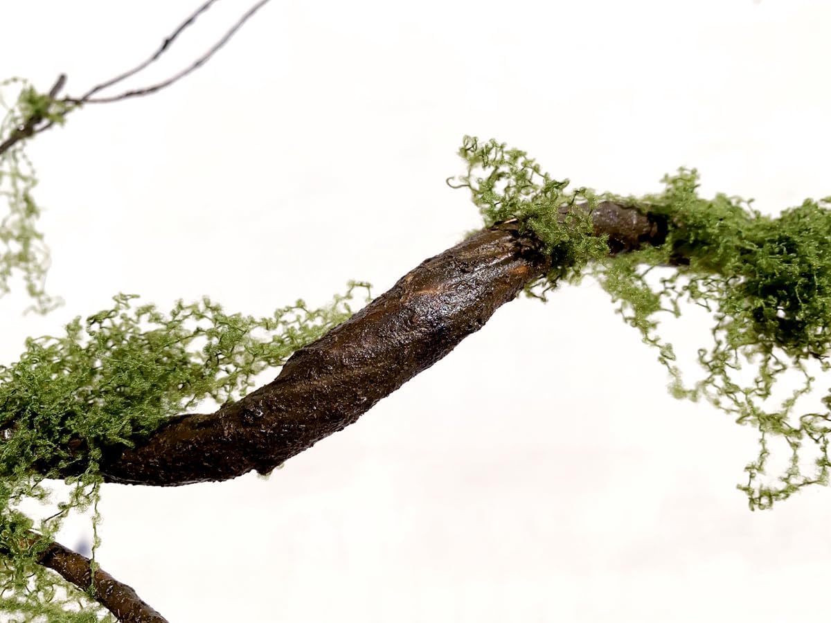 43 inches Moss Twig Vines Artificial Trees Branches Jungle Climber Fake Greenery Twigs Trunk with Greenery for Home Decor Garden Landscape Hanging Reptile Habitat Decor (Green - Pack of 4)