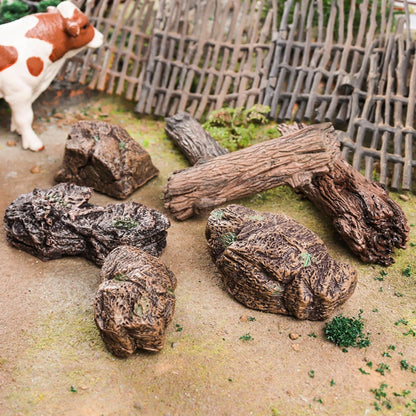 Desert Animal Figurines Set with Model Cactus | Artificial Greenery Plant Fake Cacti - Desert Diorama Project - Great for Sand Table Landscape Scene Accessories Decoration