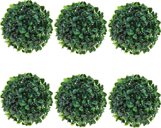6pcs Artificial Boxwood Topiary Ball, 4.7Inch Small Fake Plant Ball | mini faux topiary greenery balls, bulk lifelike small boxwood sphere decor for table centerpiece ornament patio balcony decor