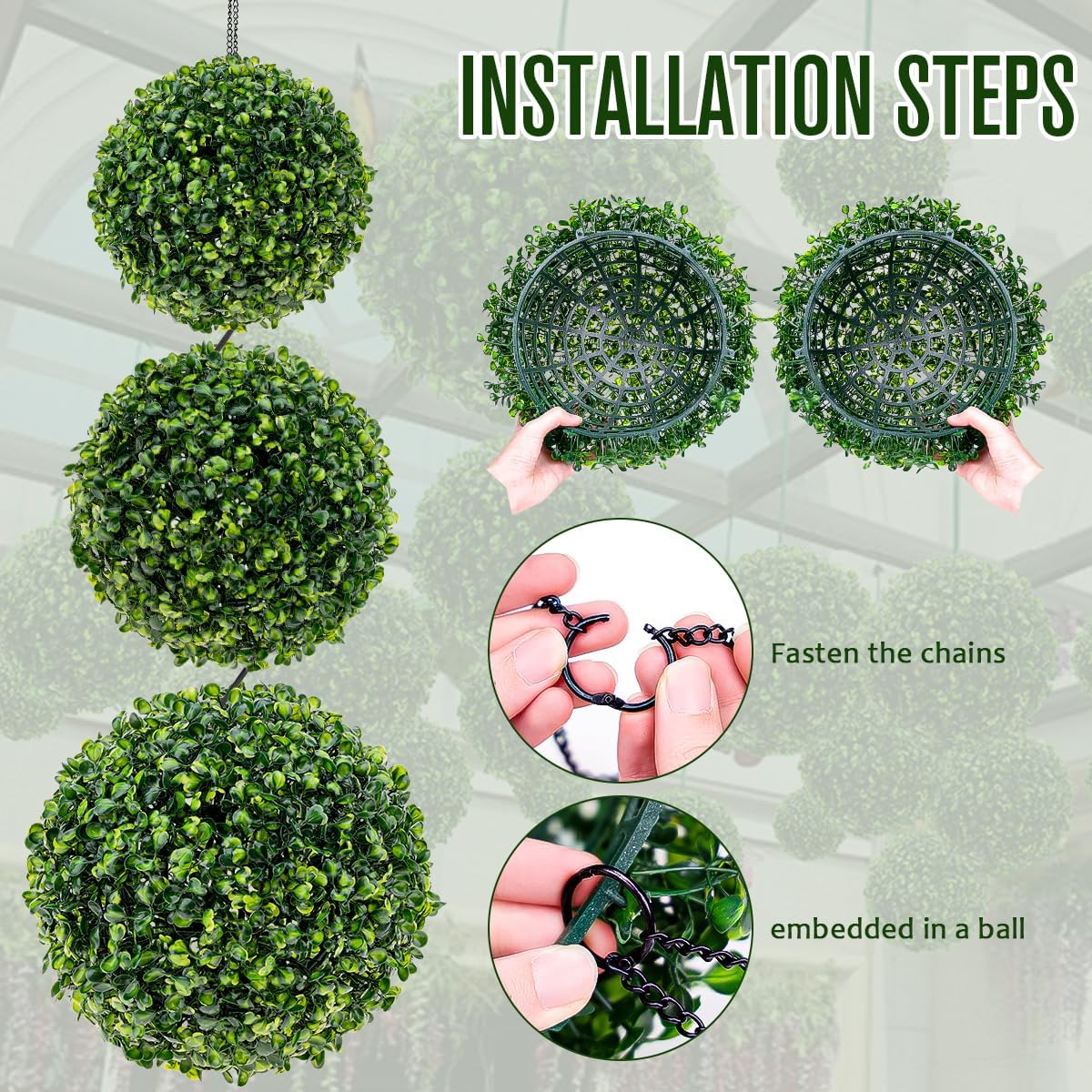6pcs Artificial Boxwood Topiary Ball, 4.7Inch Small Fake Plant Ball | mini faux topiary greenery balls, bulk lifelike small boxwood sphere decor for table centerpiece ornament patio balcony decor