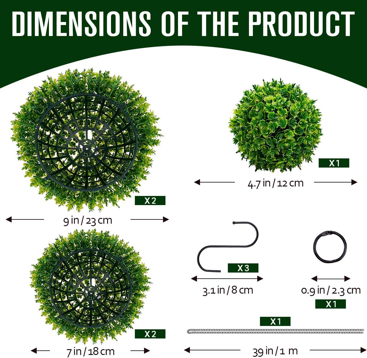 6pcs Artificial Boxwood Topiary Ball, 4.7Inch Small Fake Plant Ball | mini faux topiary greenery balls, bulk lifelike small boxwood sphere decor for table centerpiece ornament patio balcony decor