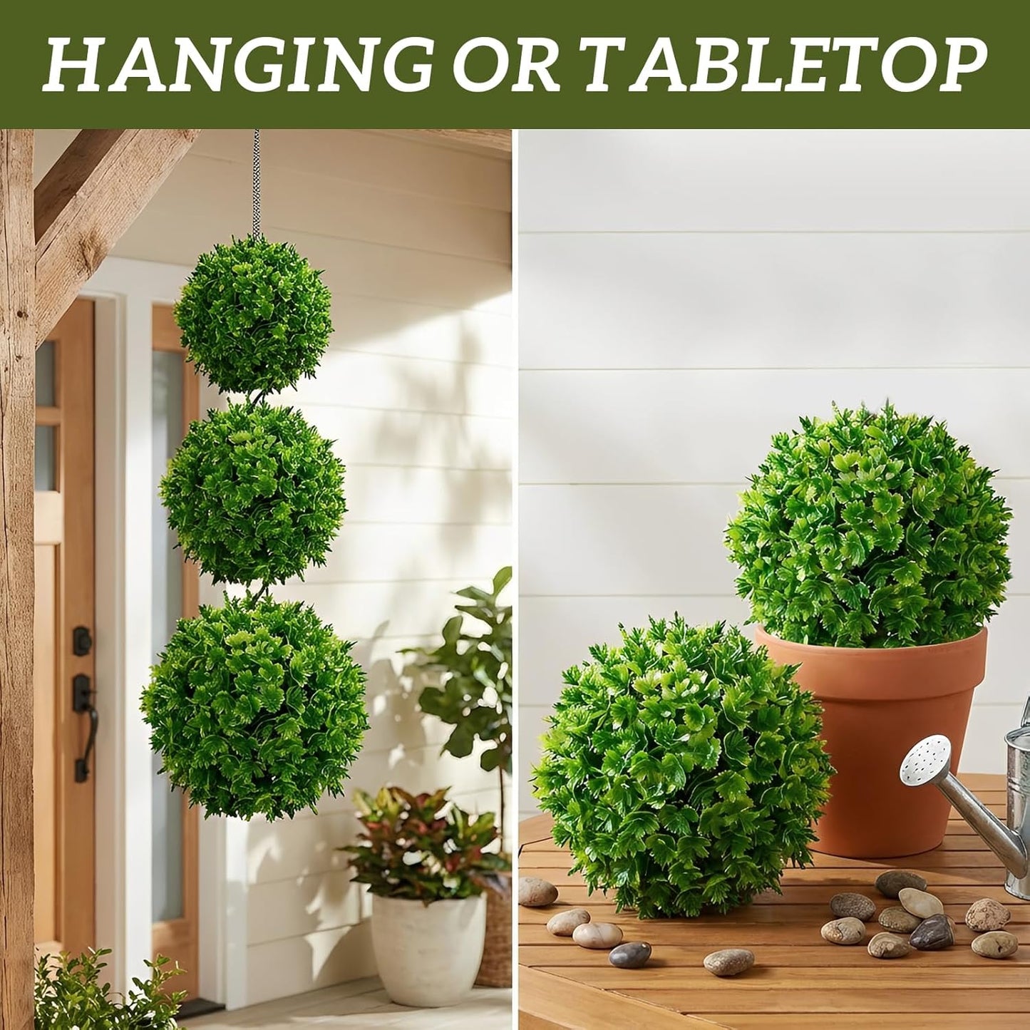 6pcs Artificial Boxwood Topiary Ball, 4.7Inch Small Fake Plant Ball | mini faux topiary greenery balls, bulk lifelike small boxwood sphere decor for table centerpiece ornament patio balcony decor
