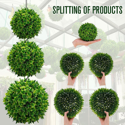 6pcs Artificial Boxwood Topiary Ball, 4.7Inch Small Fake Plant Ball | mini faux topiary greenery balls, bulk lifelike small boxwood sphere decor for table centerpiece ornament patio balcony decor