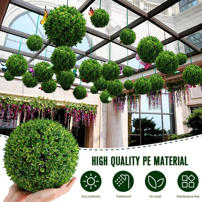 6pcs Artificial Boxwood Topiary Ball, 4.7Inch Small Fake Plant Ball | mini faux topiary greenery balls, bulk lifelike small boxwood sphere decor for table centerpiece ornament patio balcony decor