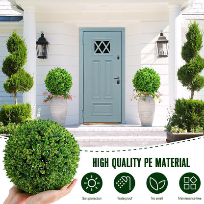 6pcs Artificial Boxwood Topiary Ball, 4.7Inch Small Fake Plant Ball | mini faux topiary greenery balls, bulk lifelike small boxwood sphere decor for table centerpiece ornament patio balcony decor