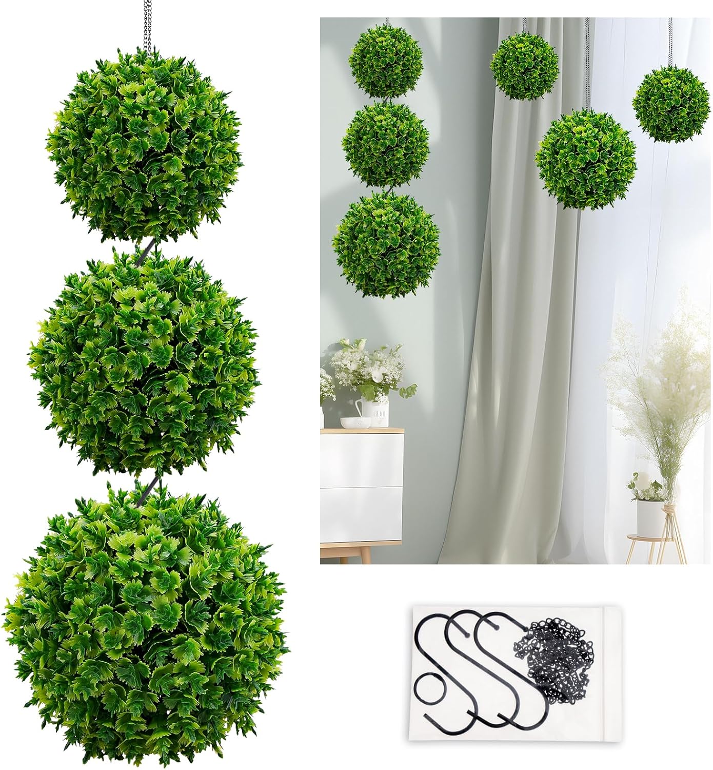 6pcs Artificial Boxwood Topiary Ball, 4.7Inch Small Fake Plant Ball | mini faux topiary greenery balls, bulk lifelike small boxwood sphere decor for table centerpiece ornament patio balcony decor