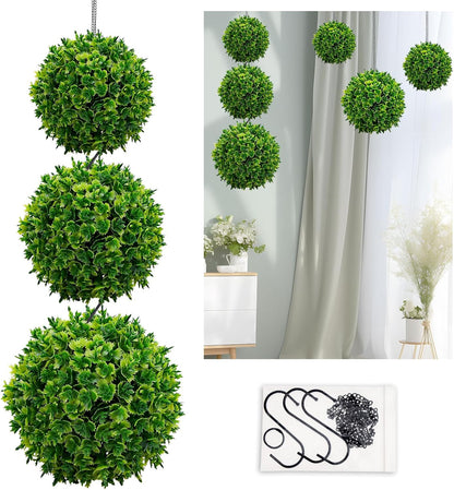6pcs Artificial Boxwood Topiary Ball, 4.7Inch Small Fake Plant Ball | mini faux topiary greenery balls, bulk lifelike small boxwood sphere decor for table centerpiece ornament patio balcony decor