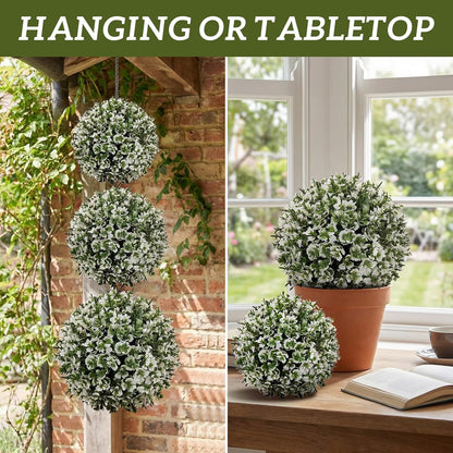 6pcs Artificial Boxwood Topiary Ball, 4.7Inch Small Fake Plant Ball | mini faux topiary greenery balls, bulk lifelike small boxwood sphere decor for table centerpiece ornament patio balcony decor