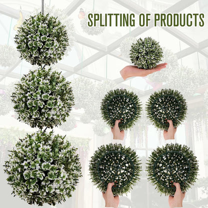 6pcs Artificial Boxwood Topiary Ball, 4.7Inch Small Fake Plant Ball | mini faux topiary greenery balls, bulk lifelike small boxwood sphere decor for table centerpiece ornament patio balcony decor