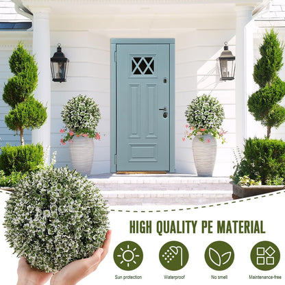 6pcs Artificial Boxwood Topiary Ball, 4.7Inch Small Fake Plant Ball | mini faux topiary greenery balls, bulk lifelike small boxwood sphere decor for table centerpiece ornament patio balcony decor