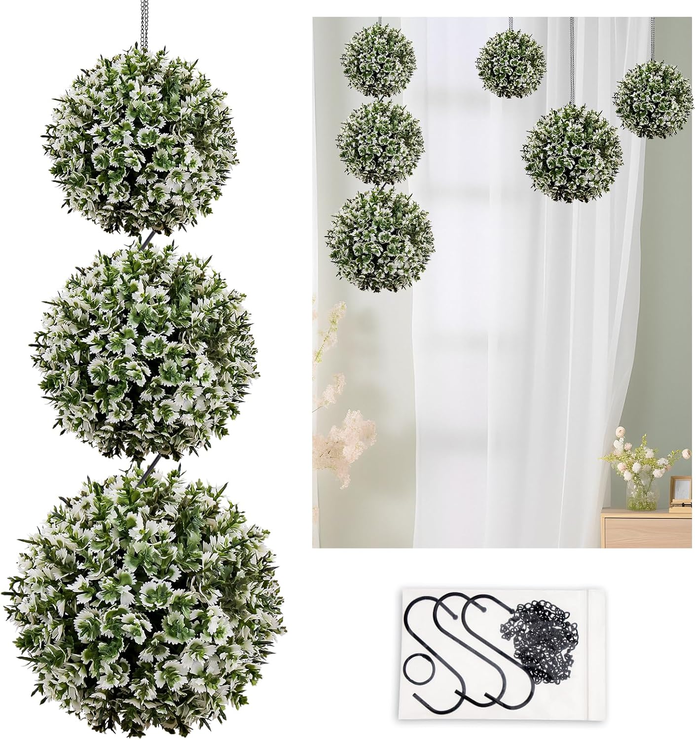6pcs Artificial Boxwood Topiary Ball, 4.7Inch Small Fake Plant Ball | mini faux topiary greenery balls, bulk lifelike small boxwood sphere decor for table centerpiece ornament patio balcony decor
