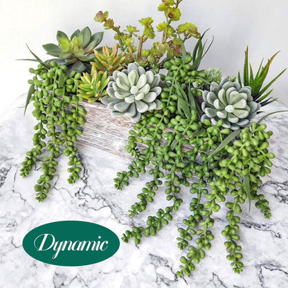 Meiliy 4pcs Artificial Succulent Plants Hanging Succulent Plants Faux Succulents Unpotted Branch String of Pearls Plant for Home Kitchen Office Wedding Garden Craft Art Indoor Decor
