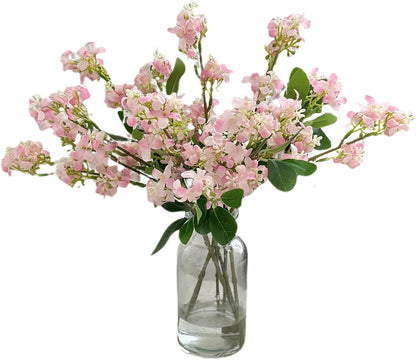 5pcs Artificial Lilac Flowers 15" Fake White Silk Delphinium Antirrhinum for Vase Bouquets Floral Arrangement Home Office Wedding Decoration.(White)
