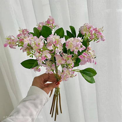 5pcs Artificial Lilac Flowers 15" Fake White Silk Delphinium Antirrhinum for Vase Bouquets Floral Arrangement Home Office Wedding Decoration.(White)