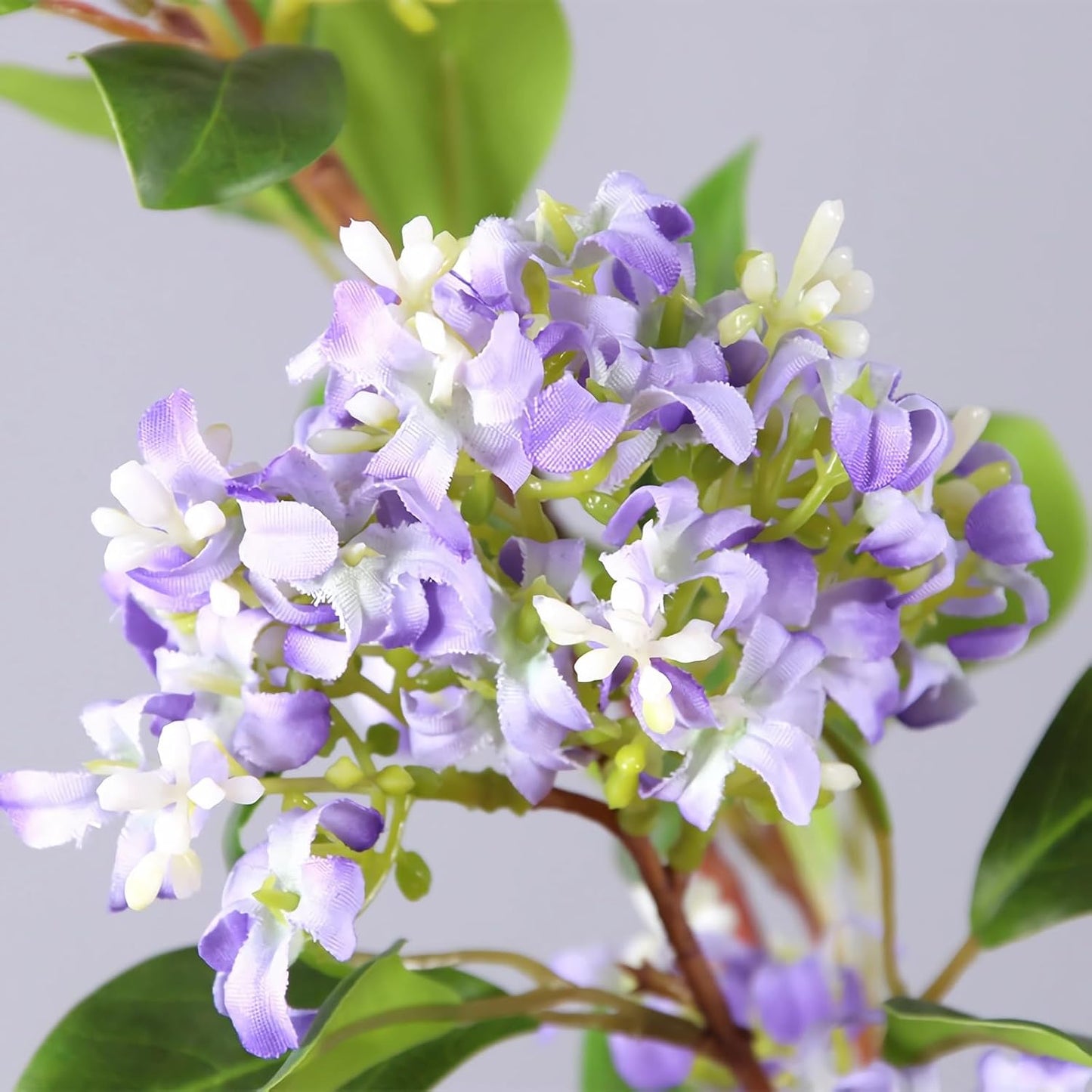 5pcs Artificial Lilac Flowers 15" Fake White Silk Delphinium Antirrhinum for Vase Bouquets Floral Arrangement Home Office Wedding Decoration.(White)
