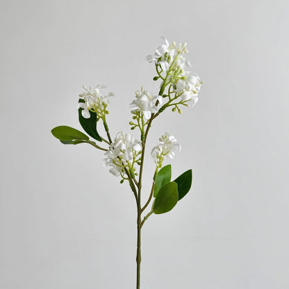 5pcs Artificial Lilac Flowers 15" Fake White Silk Delphinium Antirrhinum for Vase Bouquets Floral Arrangement Home Office Wedding Decoration.(White)
