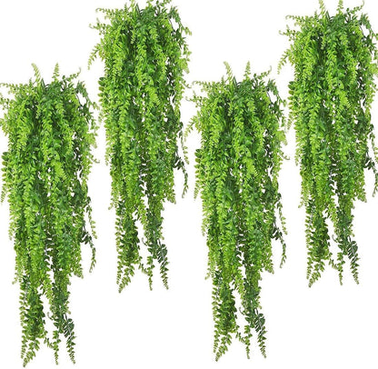 Reptile Plants Hanging Fake Vines Boston Climbing Terrarium Plant with Suction Cup for Bearded Dragons Lizards Crested Gecko Snake Hermit Crab and Tank Habitat Decorations (2 Pack)