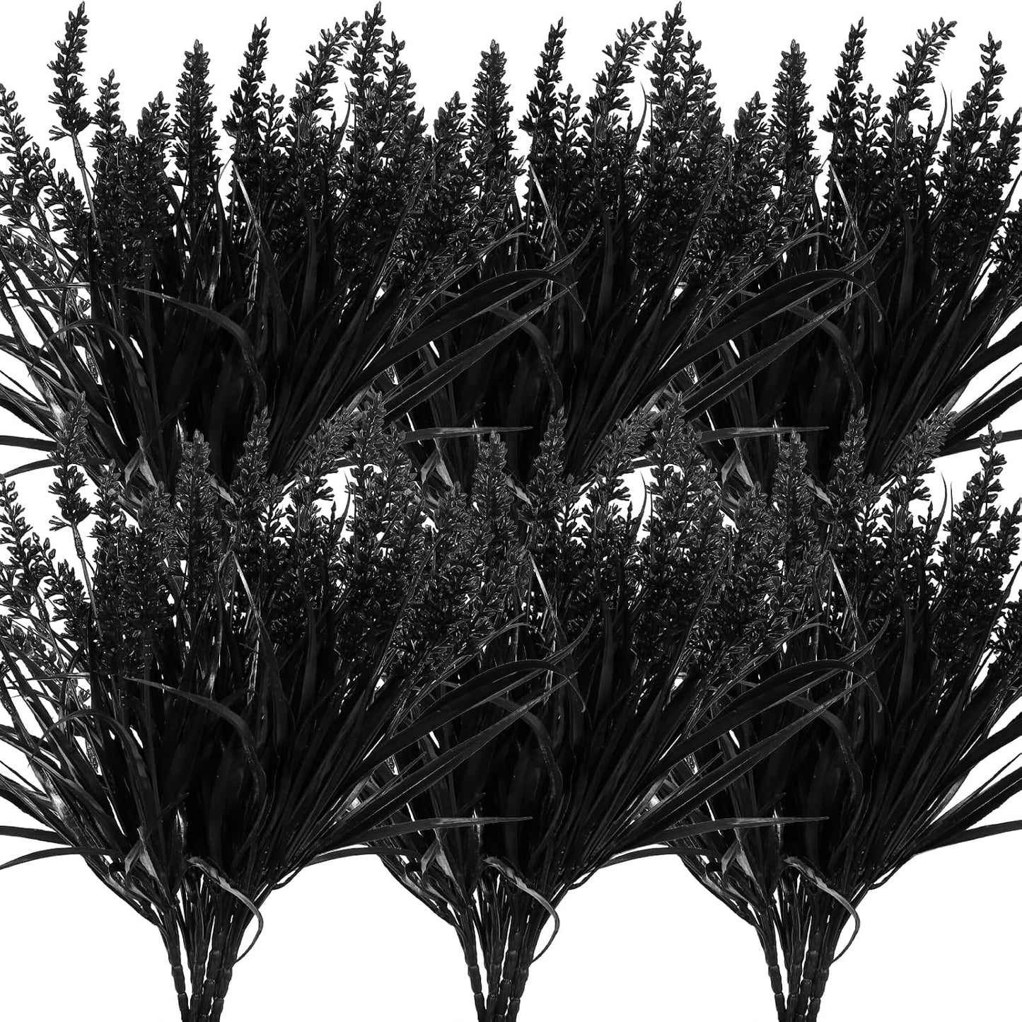 12Pcs Fake Fall Flower Outside Orange Artificial Plant UV Resistant | 14.6",Faux Monkey Grass,Artificial Greenery Stems,Faux Plastic Flowers Shrubs for Weddings Garden Porch Front Patio Decor
