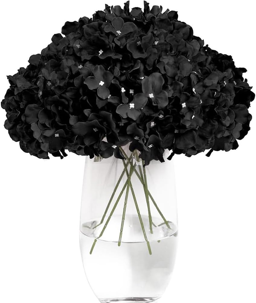 Hydrangea Artificial Flowers -12 pcs Realistic Fake Hydrangea Silk Flowers with Stems Faux Hydrangea Flowers Heads for Office Home Party Wedding Centerpiece DIY Floral Decor(Sky Blue)