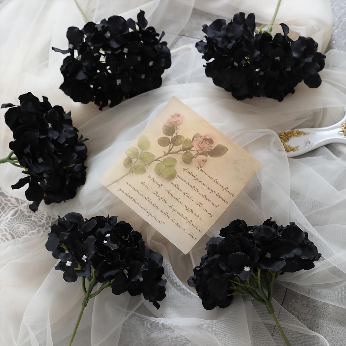 Hydrangea Artificial Flowers -12 pcs Realistic Fake Hydrangea Silk Flowers with Stems Faux Hydrangea Flowers Heads for Office Home Party Wedding Centerpiece DIY Floral Decor(Sky Blue)