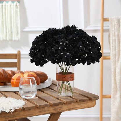Hydrangea Artificial Flowers -12 pcs Realistic Fake Hydrangea Silk Flowers with Stems Faux Hydrangea Flowers Heads for Office Home Party Wedding Centerpiece DIY Floral Decor(Sky Blue)