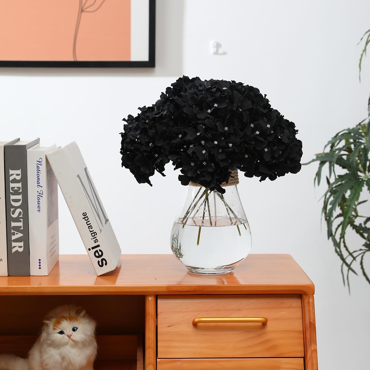 Hydrangea Artificial Flowers -12 pcs Realistic Fake Hydrangea Silk Flowers with Stems Faux Hydrangea Flowers Heads for Office Home Party Wedding Centerpiece DIY Floral Decor(Sky Blue)
