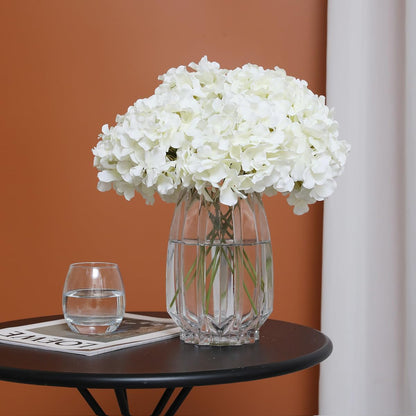 Hydrangea Artificial Flowers -12 pcs Realistic Fake Hydrangea Silk Flowers with Stems Faux Hydrangea Flowers Heads for Office Home Party Wedding Centerpiece DIY Floral Decor(Sky Blue)
