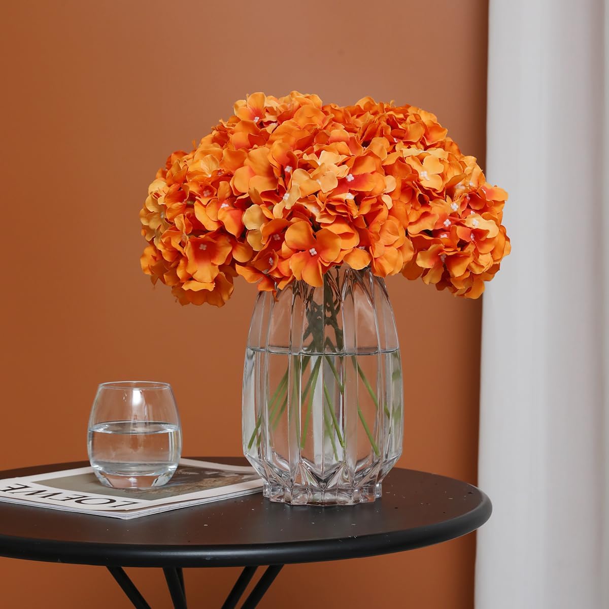 Hydrangea Artificial Flowers -12 pcs Realistic Fake Hydrangea Silk Flowers with Stems Faux Hydrangea Flowers Heads for Office Home Party Wedding Centerpiece DIY Floral Decor(Sky Blue)
