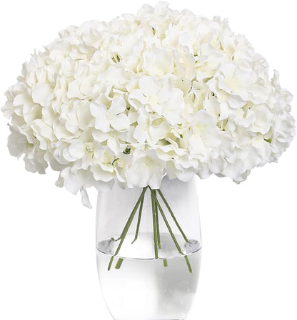 Hydrangea Artificial Flowers -12 pcs Realistic Fake Hydrangea Silk Flowers with Stems Faux Hydrangea Flowers Heads for Office Home Party Wedding Centerpiece DIY Floral Decor(Sky Blue)