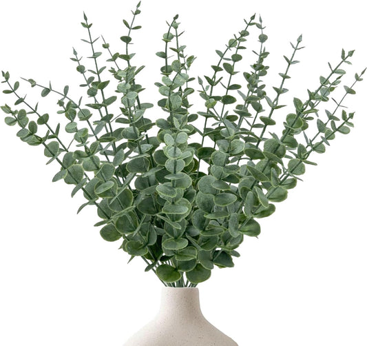 25Pcs Artificial Eucalyptus Stems, Realistic Fake Eucalyptus Branches for Home Decor, Wedding Centerpiece, Christmas Table Decoration, Centerpiece Greenery Arrangement