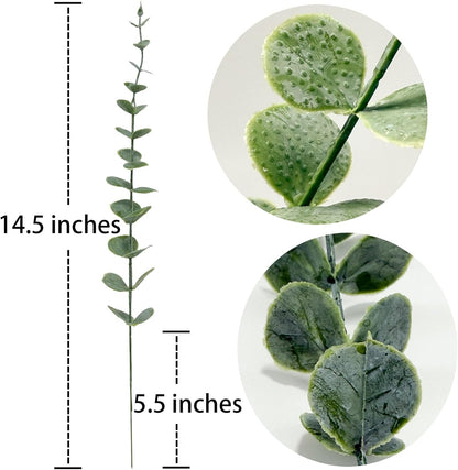 25Pcs Artificial Eucalyptus Stems, Realistic Fake Eucalyptus Branches for Home Decor, Wedding Centerpiece, Christmas Table Decoration, Centerpiece Greenery Arrangement