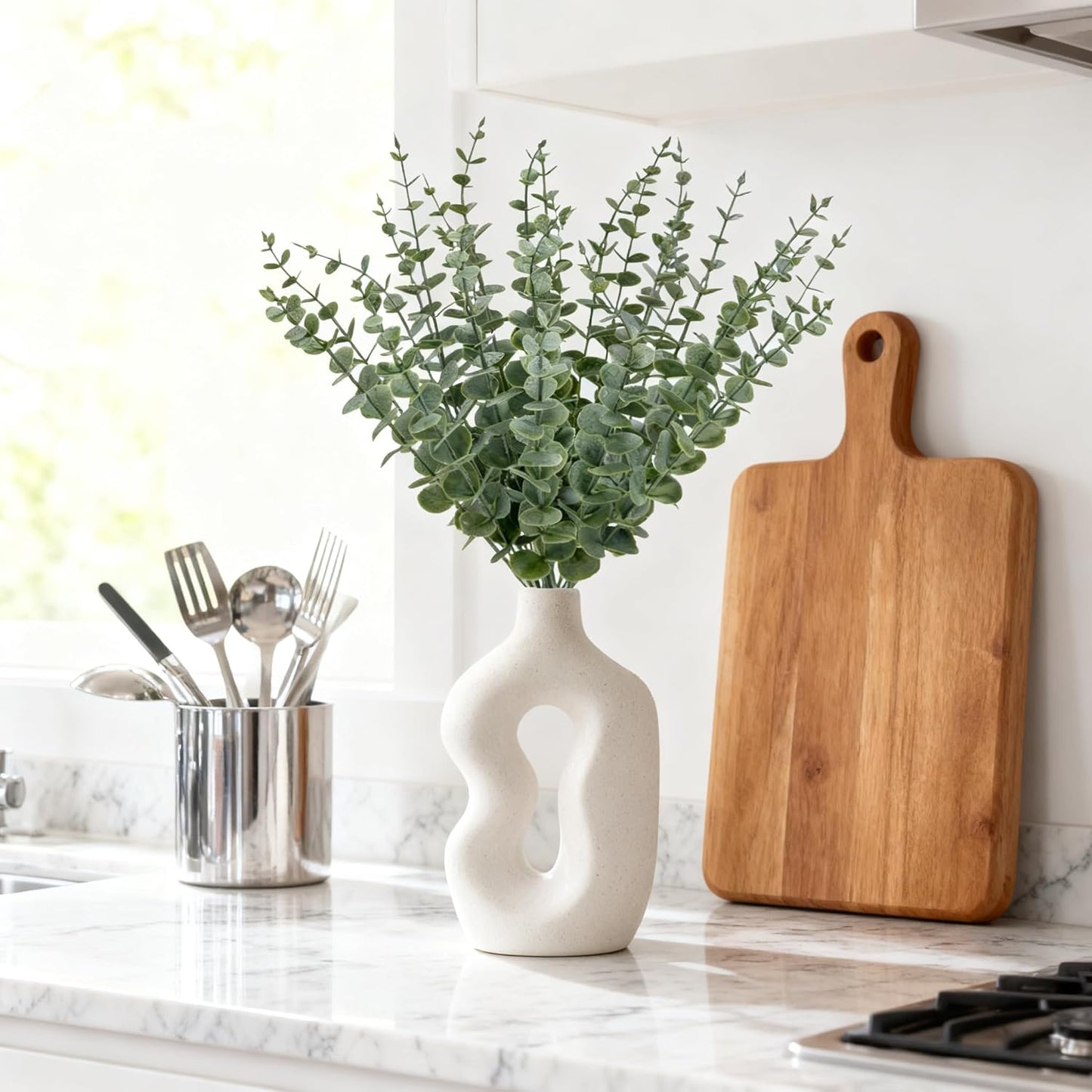 25Pcs Artificial Eucalyptus Stems, Realistic Fake Eucalyptus Branches for Home Decor, Wedding Centerpiece, Christmas Table Decoration, Centerpiece Greenery Arrangement