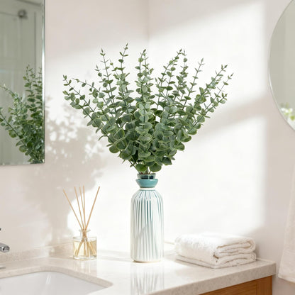 25Pcs Artificial Eucalyptus Stems, Realistic Fake Eucalyptus Branches for Home Decor, Wedding Centerpiece, Christmas Table Decoration, Centerpiece Greenery Arrangement