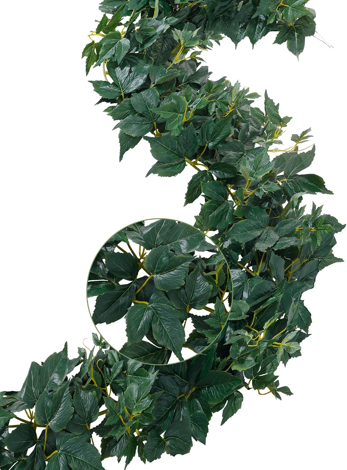 4Pack Total 24FT Green Fake Vines Ivy Leaves Vines for Bedroom Greenery Garland Fake Leaves Leaf Wall Decor Faux Hanging Vines Plants Outdoor Garland