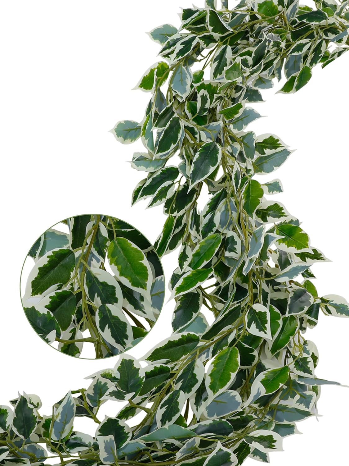 4Pack Total 24FT Green Fake Vines Ivy Leaves Vines for Bedroom Greenery Garland Fake Leaves Leaf Wall Decor Faux Hanging Vines Plants Outdoor Garland