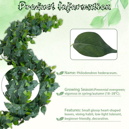 4Pack Total 24FT Green Fake Vines Ivy Leaves Vines for Bedroom Greenery Garland Fake Leaves Leaf Wall Decor Faux Hanging Vines Plants Outdoor Garland