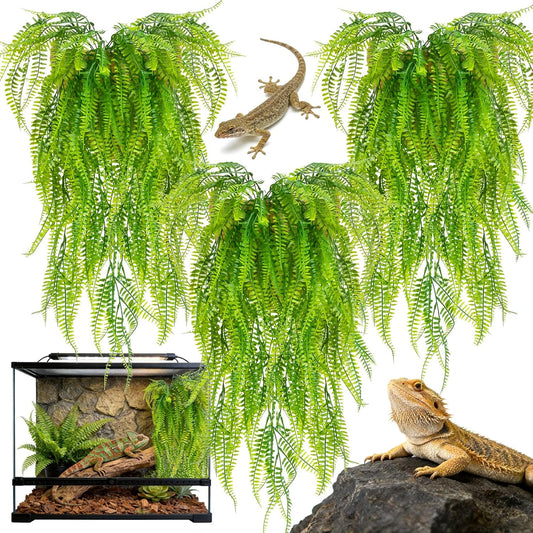 3PCS Fake Hanging Plants - Artificial Reptile Habitat Vines