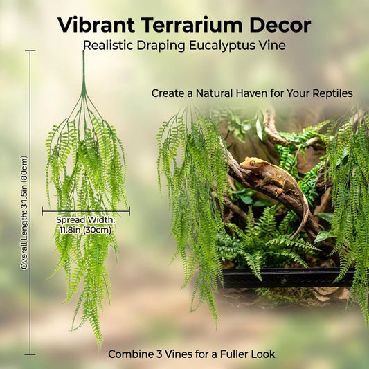 3PCS Fake Hanging Plants - Artificial Reptile Habitat Vines