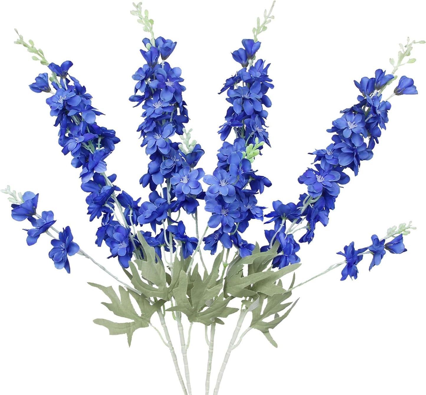 4Pcs Blue Delphinium Artificial Flowers 33.5" Silk Flowers Bulk Larkspur Artificial Flower Long Stem Fake Delphinium Plant Flower for Tall Vase Floral Arrangement Centerpiece Bouquet Home Decor