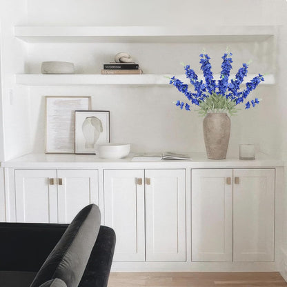 4Pcs Blue Delphinium Artificial Flowers 33.5" Silk Flowers Bulk Larkspur Artificial Flower Long Stem Fake Delphinium Plant Flower for Tall Vase Floral Arrangement Centerpiece Bouquet Home Decor
