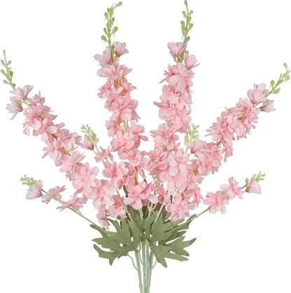 4Pcs Blue Delphinium Artificial Flowers 33.5" Silk Flowers Bulk Larkspur Artificial Flower Long Stem Fake Delphinium Plant Flower for Tall Vase Floral Arrangement Centerpiece Bouquet Home Decor
