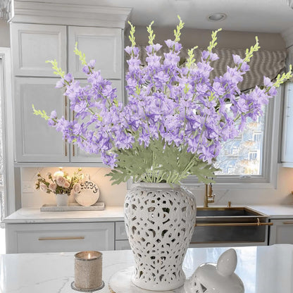 4Pcs Blue Delphinium Artificial Flowers 33.5" Silk Flowers Bulk Larkspur Artificial Flower Long Stem Fake Delphinium Plant Flower for Tall Vase Floral Arrangement Centerpiece Bouquet Home Decor