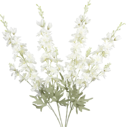 4Pcs Blue Delphinium Artificial Flowers 33.5" Silk Flowers Bulk Larkspur Artificial Flower Long Stem Fake Delphinium Plant Flower for Tall Vase Floral Arrangement Centerpiece Bouquet Home Decor