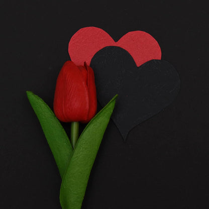 20 Pcs Artificial Red Tulip Flowers Faux Tulip Stems PU Real Touch Tulips 13.7" Tall for Spring Easter Vase Wedding Bouquets Floral Arrangements Wreath Table Centerpiece Indoor Outdoor Decoration