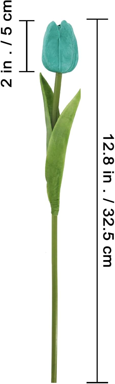 20 Pcs Artificial Red Tulip Flowers Faux Tulip Stems PU Real Touch Tulips 13.7" Tall for Spring Easter Vase Wedding Bouquets Floral Arrangements Wreath Table Centerpiece Indoor Outdoor Decoration