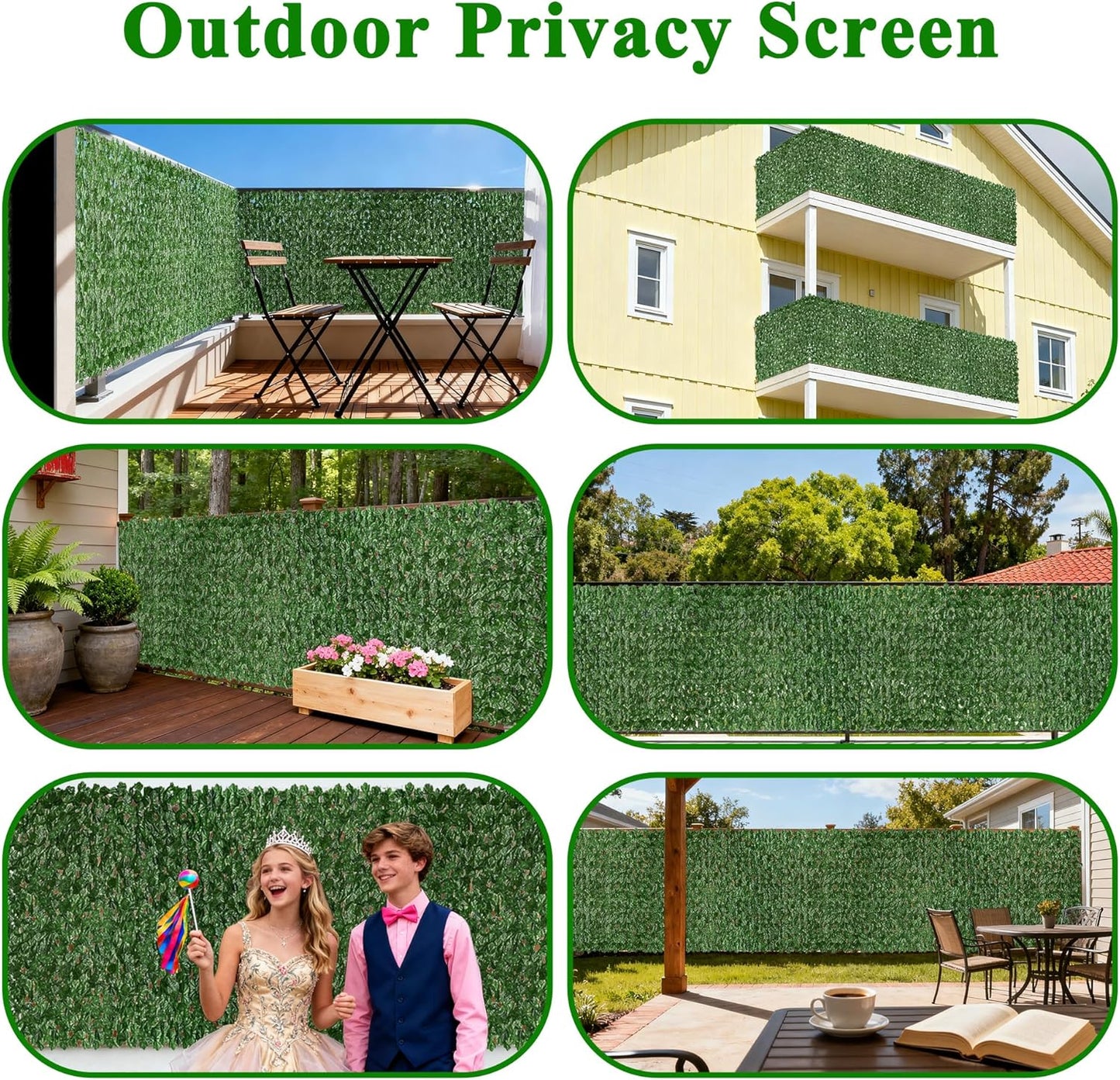Artificial Ivy Privacy Screen for Fence, 39x118in Strengthened Joint Prevent Leaves Falling Off, Faux Hedge Panels Greenery Vines, Decorative Fences for Outdoor, Garden